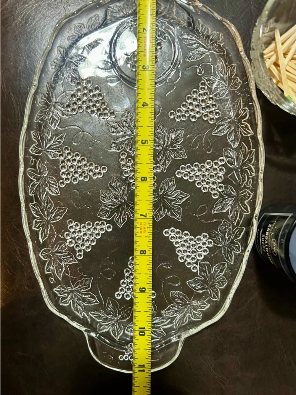 Vintage Anchor Hocking Snack GLASS SERVING TRAY CUP Restyle w striker marches